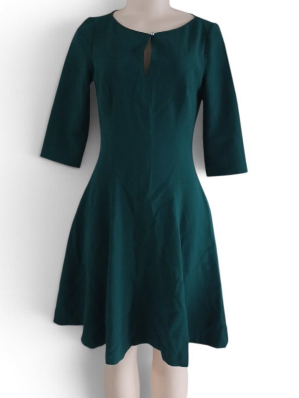 White House Black Market Deep Teal Fit-and-Flare Midi Dress